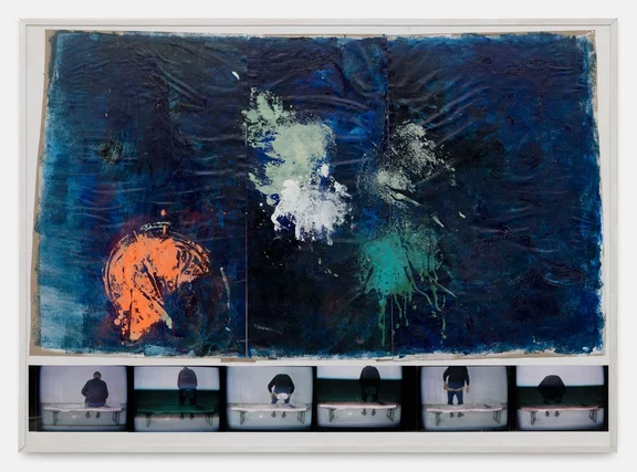 Rudolf Polanszky — Sitting picture, blue series n° 4