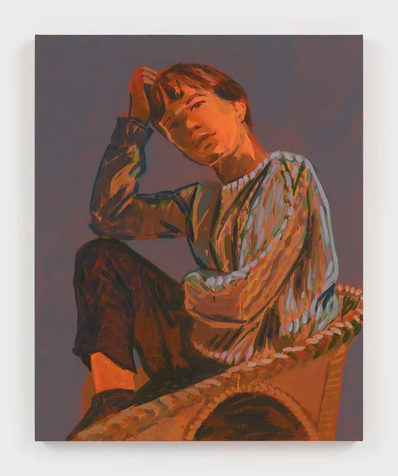 Claire Tabouret — Self-portrait (blue)