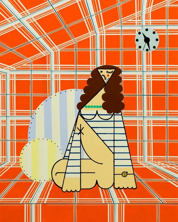 Farah Atassi — Seated Woman with Sailor Top