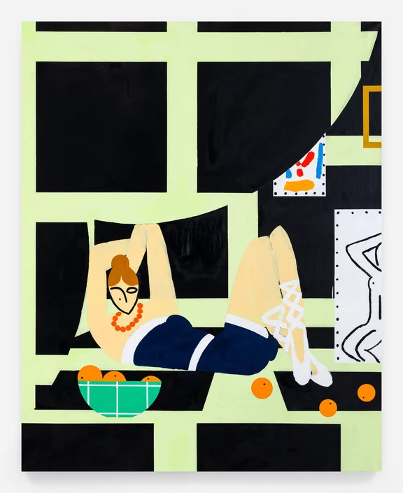 Farah Atassi — Resting Dancer in Black Interior