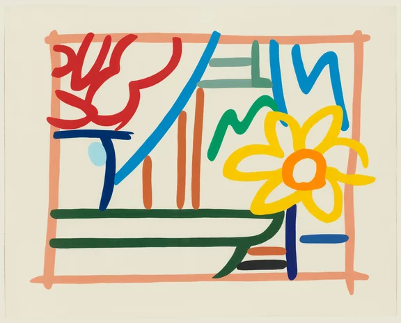 Tom Wesselmann — Still Life with Daffodil, Rose and Green Plate