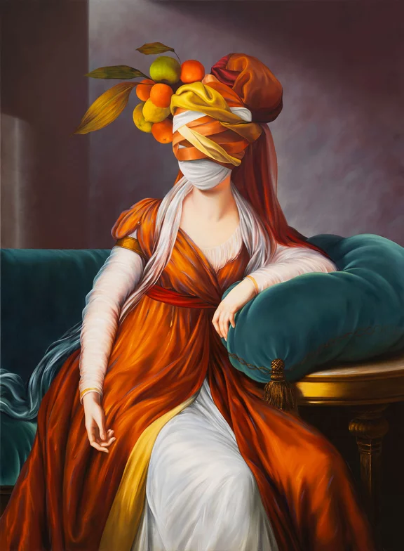 Ewa Juszkiewicz — Portrait in Venetian Red (after Élisabeth-Louise Vigée Le Brun)