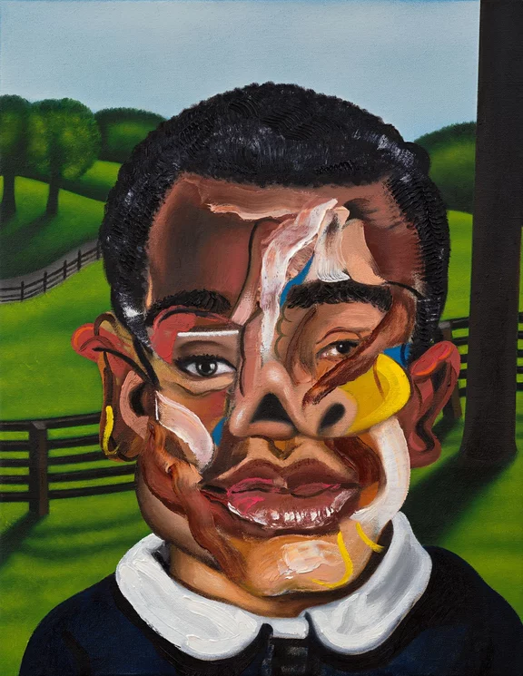 Nathaniel Mary Quinn — Paint-Drawing Study for New Pasture