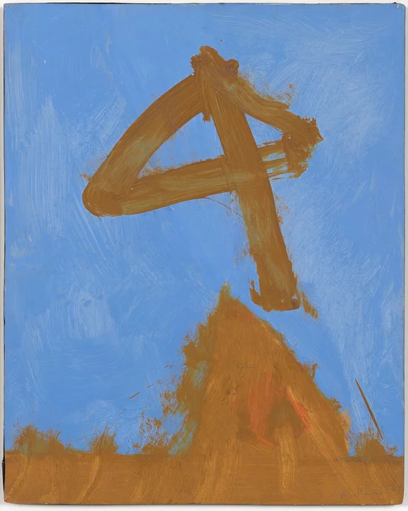 Robert Motherwell — [Untitled (Ochre 4 on Blue)]