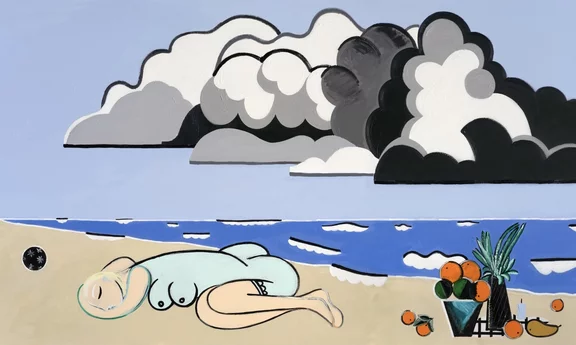 Farah Atassi — Lone Bather and Clouds 3