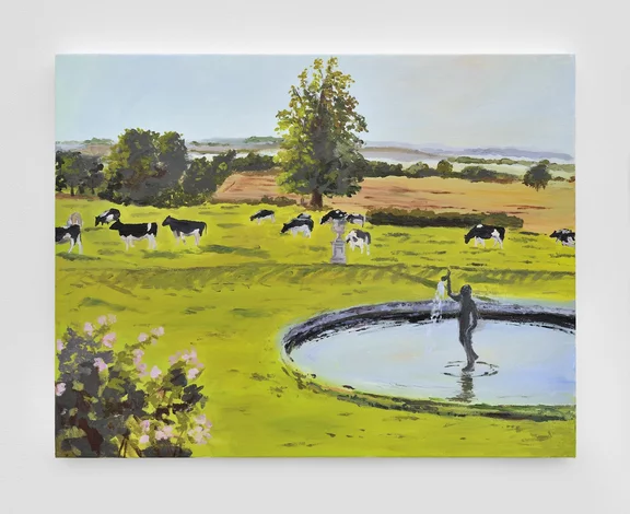 Karen Kilimnik — the francy pretty farm - the happy cows grazing by the fountain
